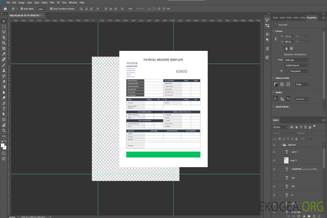 Modèle de registre de paie template Modèle de registre de paie template